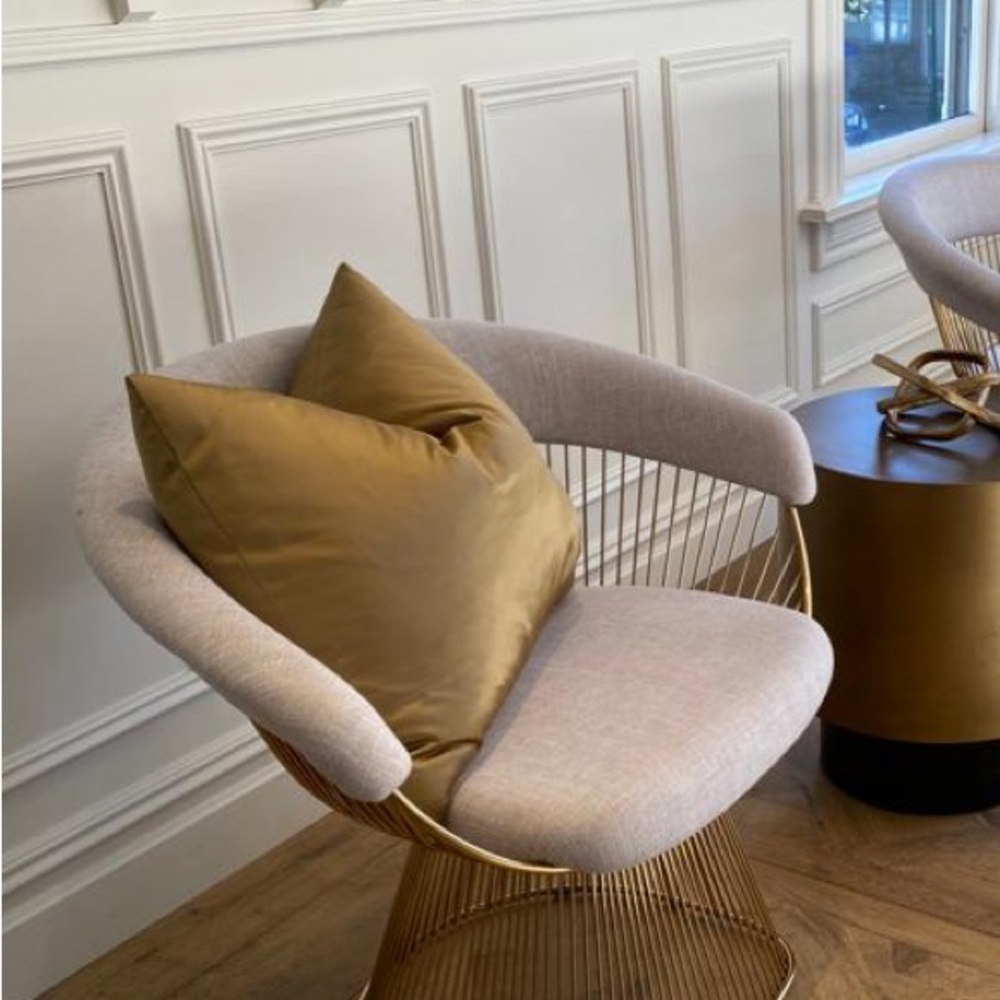 Custom satin gold / brass decorative pillow